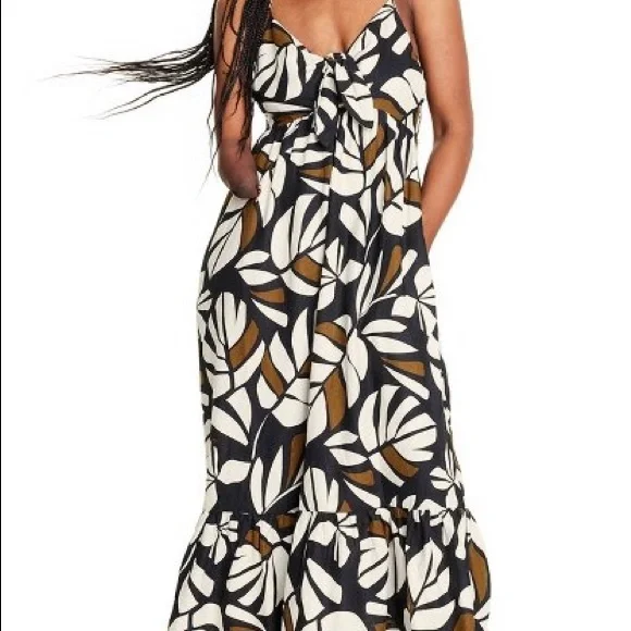 tabitha brown maxi dress BABARONI Chiffon Lace Brown Bridesmaid Dresses A-line Bateau Sleeveless  Floor-length – BABARONI UK main image 1
